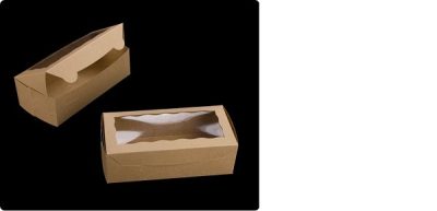 8" x 4"x 2 1/2" Brown Box with windows Each