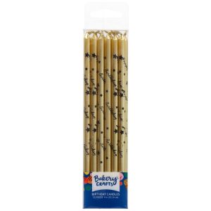 Gold with Black Happy Birthday Print 12 Candles
