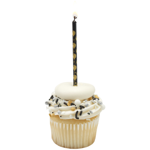 Black with Gold Balloons Print 12 Candles - Image 3
