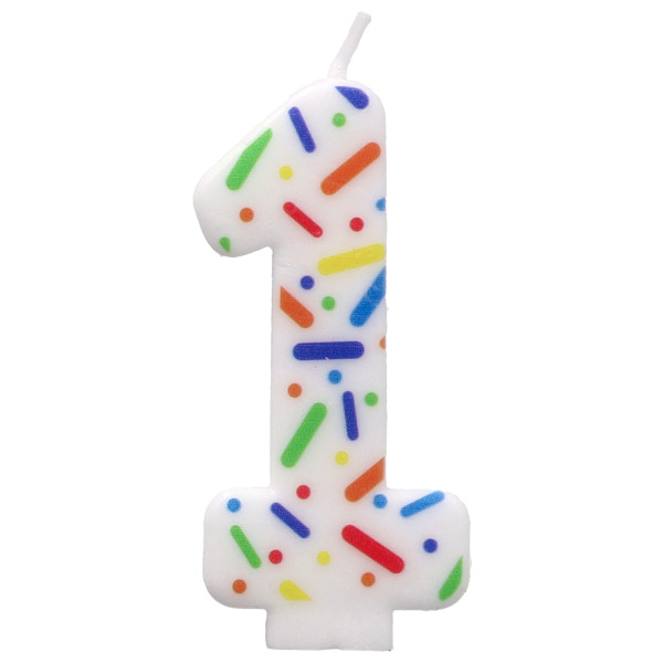 #1 Rainbow Sprinkle Candle Each - Image 2
