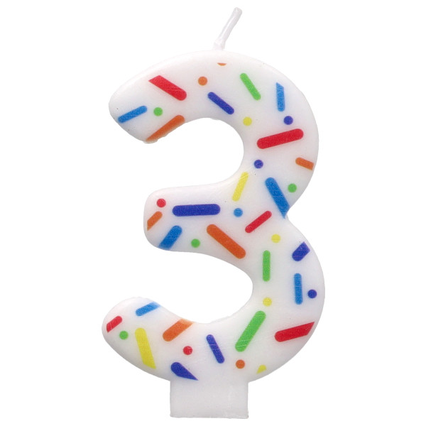 #3 Rainbow Sprinkle Candle Each - Image 2