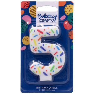 #5 Rainbow Sprinkle Candle Each