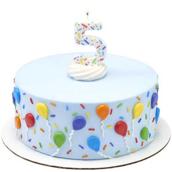 #5 Rainbow Sprinkle Candle Each - Image 3