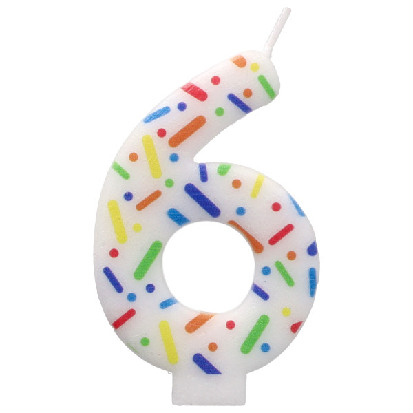 #6 Rainbow Sprinkle Candle Each - Image 2