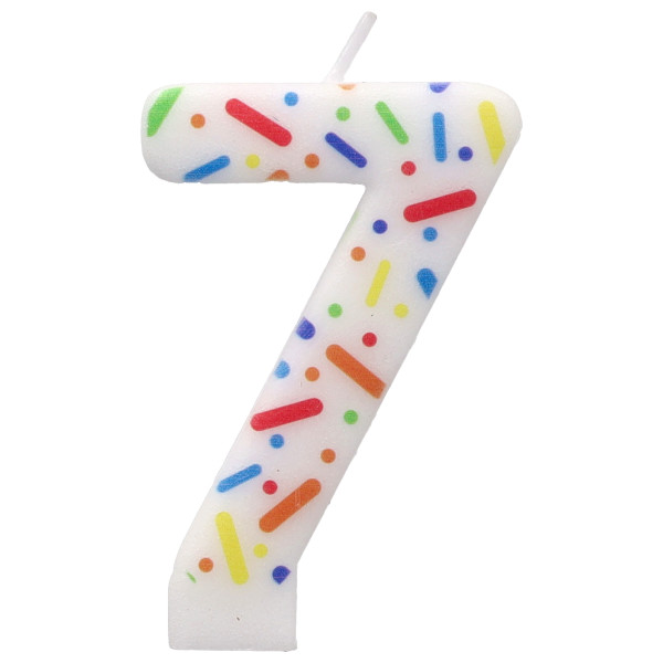 #7 Rainbow Sprinkle Candle Each - Image 2
