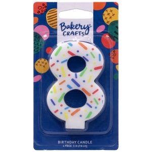#8 Rainbow Sprinkle Candle Each