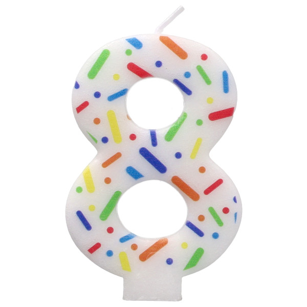 #8 Rainbow Sprinkle Candle Each - Image 2