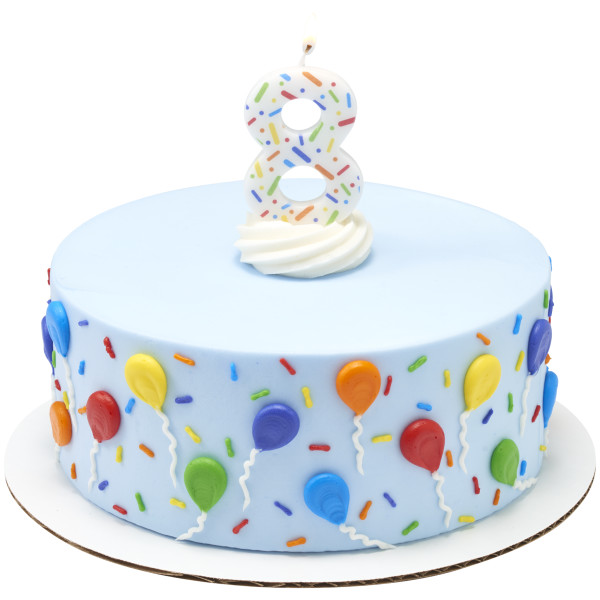 #8 Rainbow Sprinkle Candle Each - Image 3