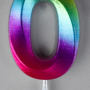#0 Small Rainbow Metallic Candle Each
