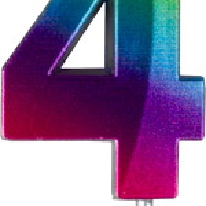 #4 Small Rainbow Metallic Candle Each