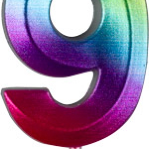 #9 Small Rainbow Metallic Candle Each