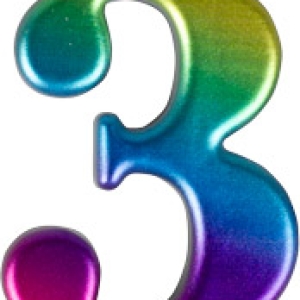 #3 Large Rainbow Metallic Candle 3″ Each