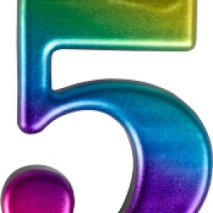 #5 Large Rainbow Metallic Candle 3″ Each