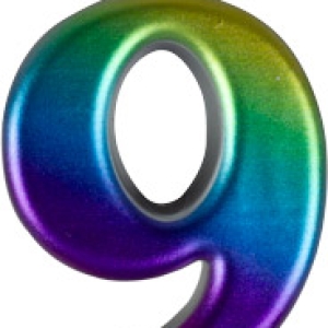 #9 Large Rainbow Metallic Candle 3″ Each