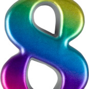 #8 Large Rainbow Metallic Candle 3″ Each