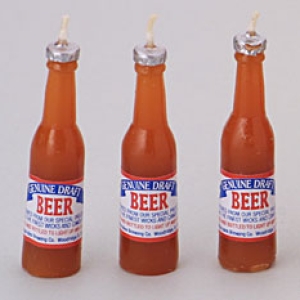 Beer Bottle Novelty Candles Set 6 Candles per set