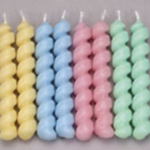 Twister Candles Pastel Colors 2 1/2″ Set 8 Candles per set