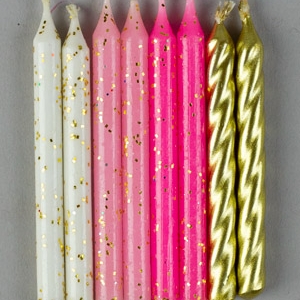 Pink Palette Glitter Candles Asstorted Set 16 Candles per set