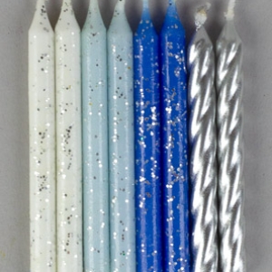 Blue Palette Glitter Candles Asstorted Set 16 Candles per set