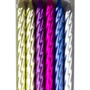 Large Metallic Candles Assorted 3 1/2″ Set 12 Candles per set