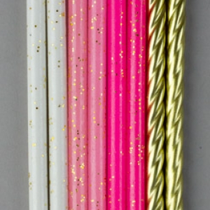 Pink Palette Glitter Candles Asstorted 5.5″ Set 16 Candles per set