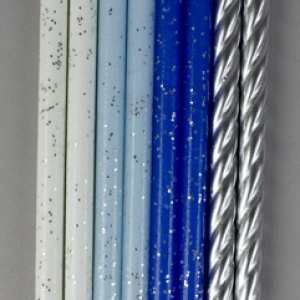 Blue Palette Glitter Candles Asstorted 5.5″ Set 16 Candles per set