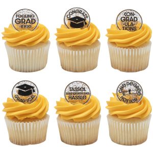 Confetti Grad Cupcake Rings 12 count