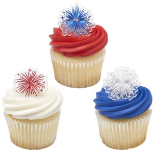 Foil Fireworks Cupcake Rings 12 count
