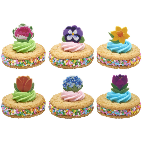 Bright Spring Flowers Cupcake Rings 12 count - Image 3