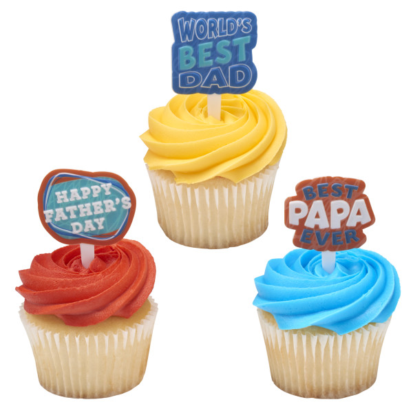 World's Best Dad Assortment Cupcake Rings 12 ct