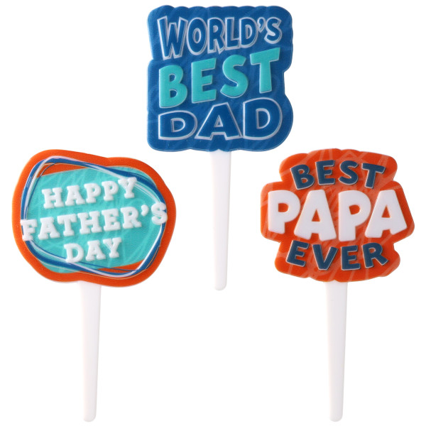 World's Best Dad Assortment Cupcake Rings 12 ct - Image 2