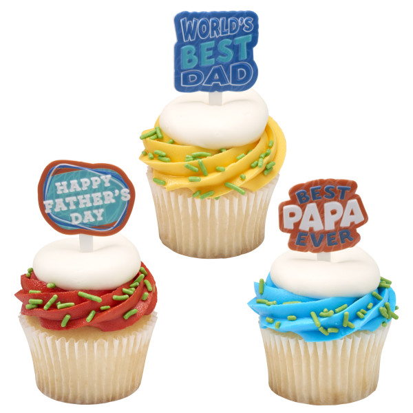 World's Best Dad Assortment Cupcake Rings 12 ct - Image 3