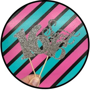 Sweet 16 Silver Glitter Cupcake Picks 12 CT