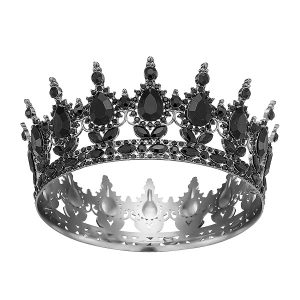 Black Crown for Women, Crystal, Queen Crown for Birthday or Costume Party Celebration Each