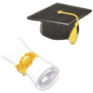 Graduation Cap & Scroll Dec-Ons (No Red 3) 6 count