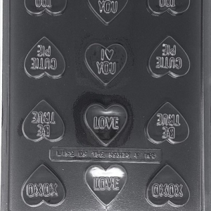 Bite Size Heart Saying 12 cavity Each