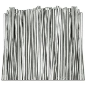 Silver Metalic Twist Ties 50 count