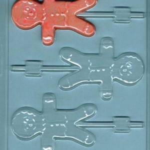 Gingerbread Man Sucker Mold 3 cavity Each