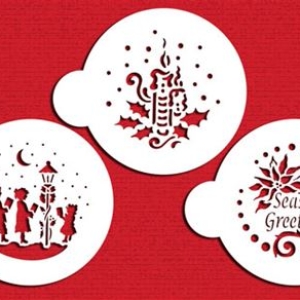 Stencil Seasons Greeting Cookie