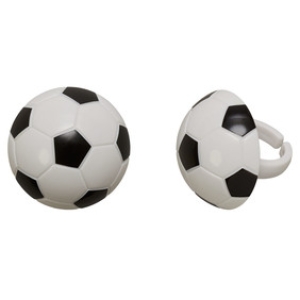 Soccer 3D Ball Cupcake Rings 12 count