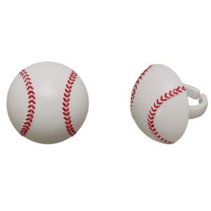 Baseball 3D Ball Cupcake Rings 12 count