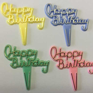 Happy Birthday Assorted Color Pick 2  1/4″ 12 count