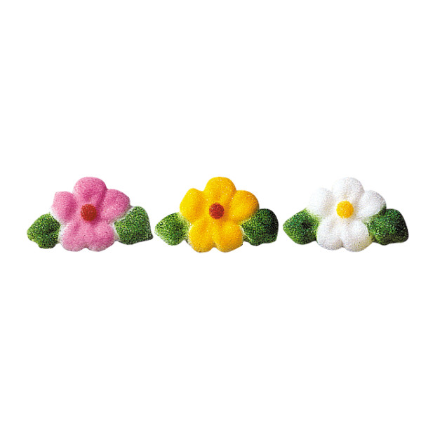 Leafed Flower Charms Dec-Ons 24 count