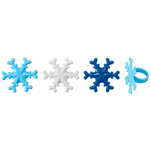 Blue Snowflake Rings 12 count