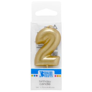 #2 Mini Gold Candle 1 3/4″ Each