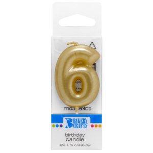 #6 Mini Gold Candle 1 3/4″ Each