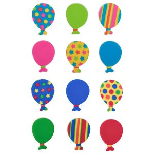 Bright Primary Balloons Sweet Decor Printed Edible Decorations 12 count