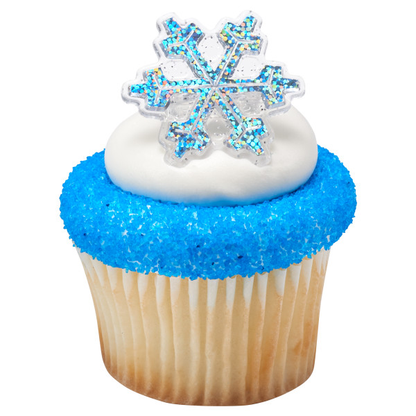 Snowflake Holo Glitter Ring 12 count