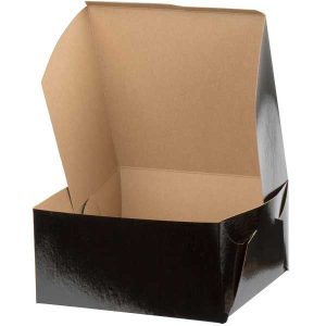 10″ x 10″x 5″ Black Cake Box Each