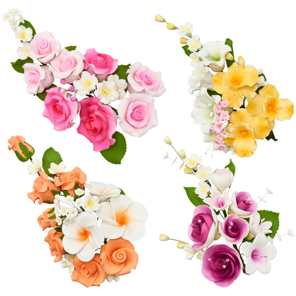 Flower Spray Assorted Gum Paste Each